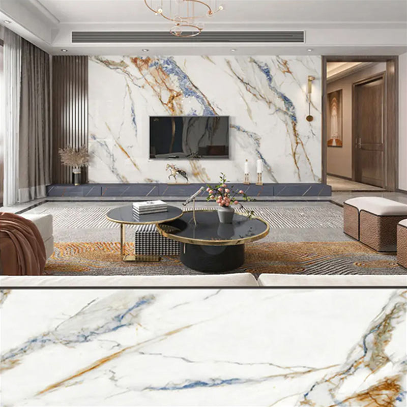 1220 × 2800 মিমি ইউভি প্রলিপ্ত পিভিসি মার্বেল শীট আসবাবপত্র এবং ক্যাবিনেটের জন্য লাইটওয়েট এবং টেকসই ডেকোরেশন লেমিনেটেড প্লাস্টিক ওয়াল প্যানেল