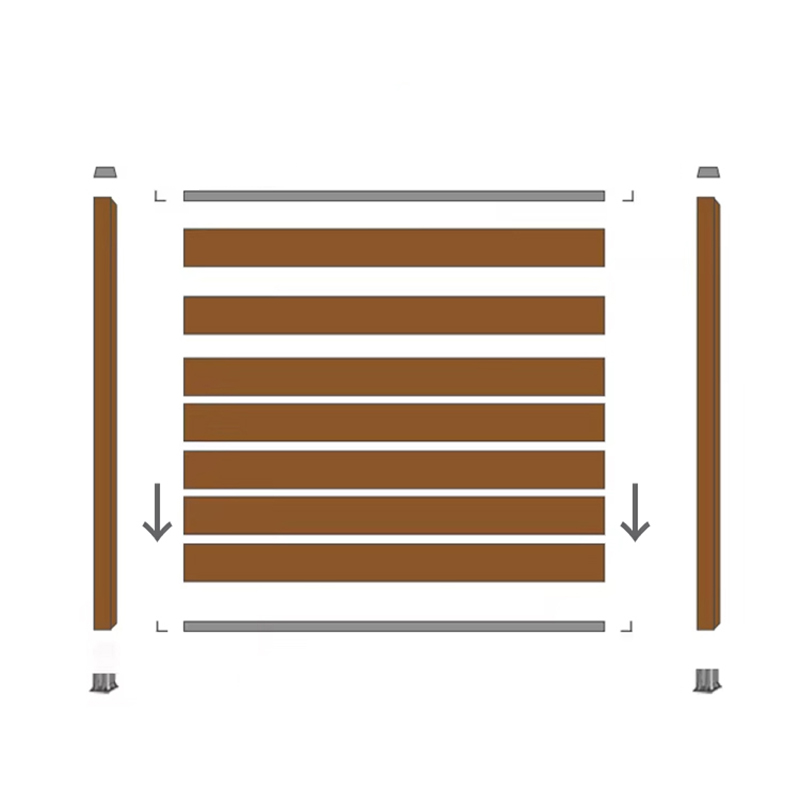কো-এক্সট্রুশন আলংকারিক বেড়া পর্দা আবহাওয়া-প্রতিরোধী Wpc যৌগিক গোপনীয়তা গার্ডেন বেড়া সান-প্রুফ পরিধান-প্রতিরোধী অ্যান্টি-টারমাইট ইনস্টল করা সহজ