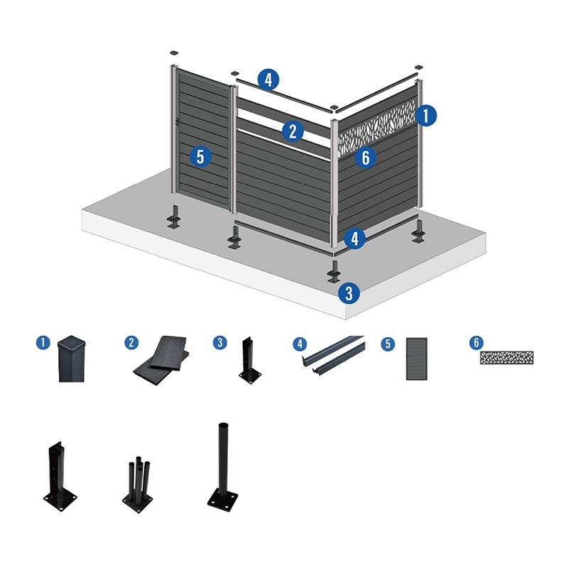 কাঠের প্লাস্টিক কম্পোজিট Wpc বেড়া বাড়ির বাগান আঙ্গিনা বেড়া প্যানেল ভিনাইল পিভিসি বেড়া জলরোধী আউটডোর গোপনীয়তা বোর্ড Hdpe থেকে ভাল