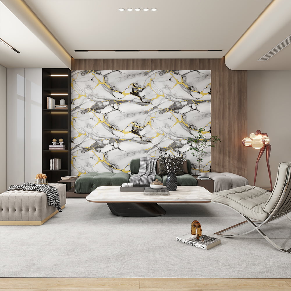 আধুনিক উচ্চ চকচকে মার্বেল ওয়ালপেপার রোল পিভিসি স্ব আঠালো জলরোধী অভ্যন্তরীণ সজ্জা মার্বেল শীট স্টিকার