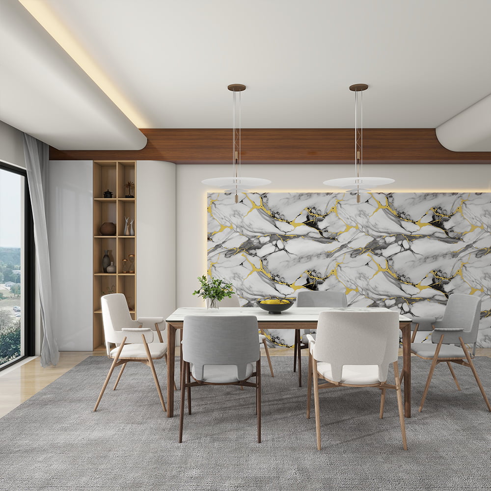 আধুনিক উচ্চ চকচকে মার্বেল ওয়ালপেপার রোল পিভিসি স্ব আঠালো জলরোধী অভ্যন্তরীণ সজ্জা মার্বেল শীট স্টিকার